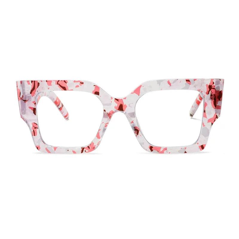 COMPUTER GLASSES / EXECUTIVE Textured Tea Retro Thick Temples Square Big Frame Men Women Trending Styles Optical Fashion Computer Glasses