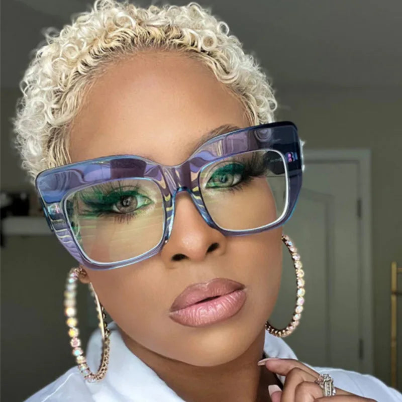 COMPUTER GLASSES / EXECUTIVE Eyeglasses New Fashion Best Selling Ladies Plastic Classic Leopard Frame Anti-blue Light Glasses