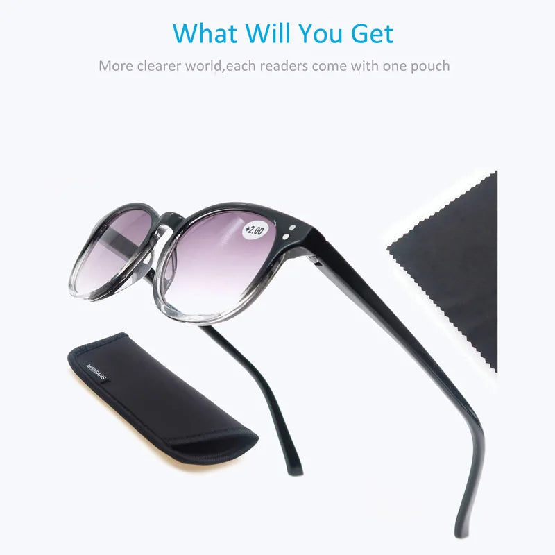 Reading Glasses Women High Quality Round Frame Eyewear Including Sun Magnifying Fashion Glasses