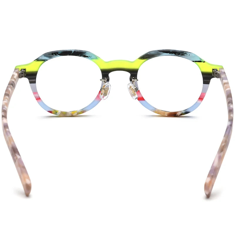 COMPUTER GLASSES / EXECUTIVE Multicolor Matte Acetate Women Fashion Round Eyeglasses Optical Spectacle Retro Men Eyewear