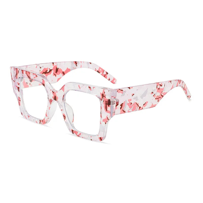 COMPUTER GLASSES / EXECUTIVE Textured Tea Retro Thick Temples Square Big Frame Men Women Trending Styles Optical Fashion Computer Glasses
