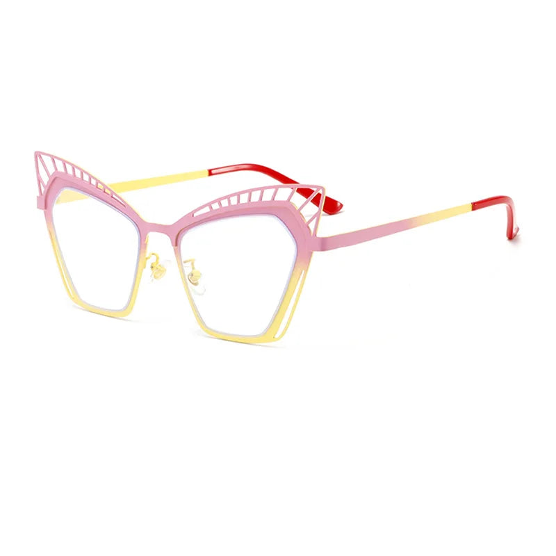 COMPUTER GLASSES / EXECUTIVE Personality Hollowed Cat Eye Anti-blue Glasses 2025 Fashion Metal Decorative Optical Spectacle Eyeglasses Ultra Light Glasses