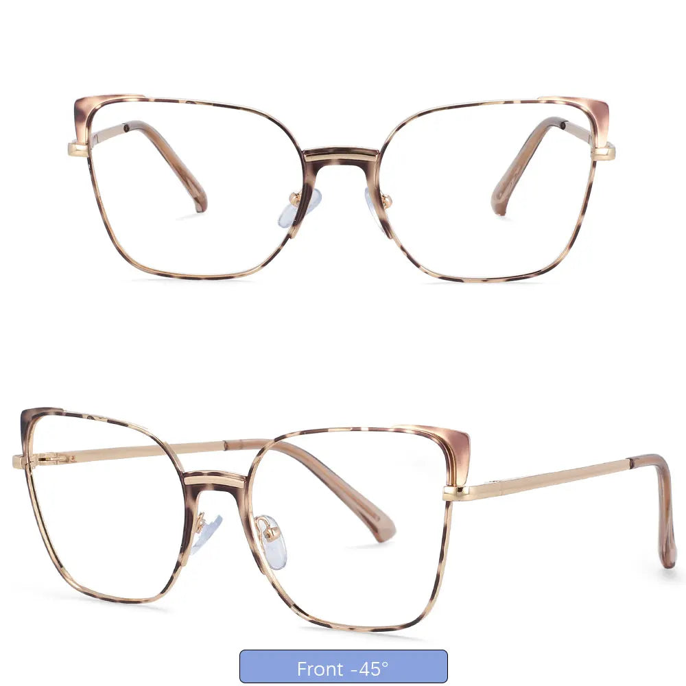 COMPUTER GLASSES / EXECUTIVE Cat Eye Rectangle Anti Blue Light Optical Metal Glasses Frames Women Fashion