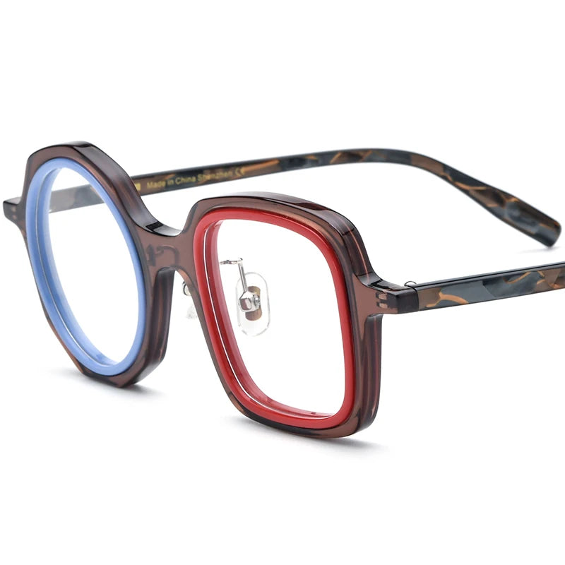 COMPUTER GLASSES / EXECUTIVE Acetate Glasses Frame Men Left Square Right Round Women Brand Design Optical Spectacle Optical