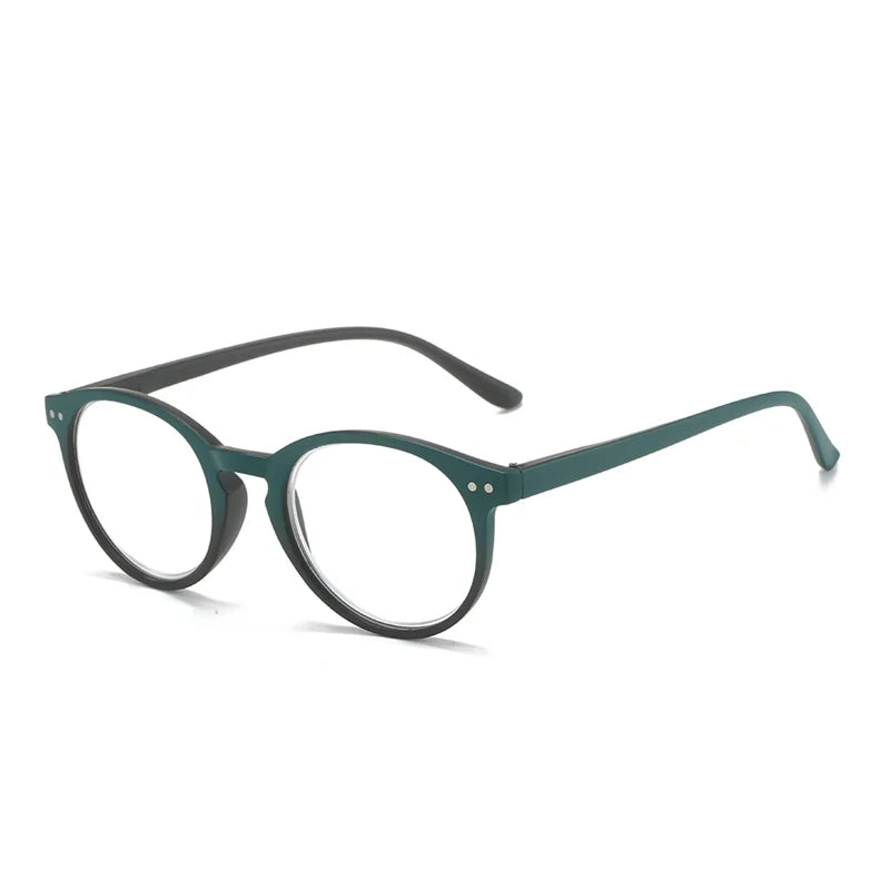Reading Glasses Unisex Slim Presbyopia Corrective Eyeglasses 1pc PC round Frame Blue Light Blocking for Men and Women