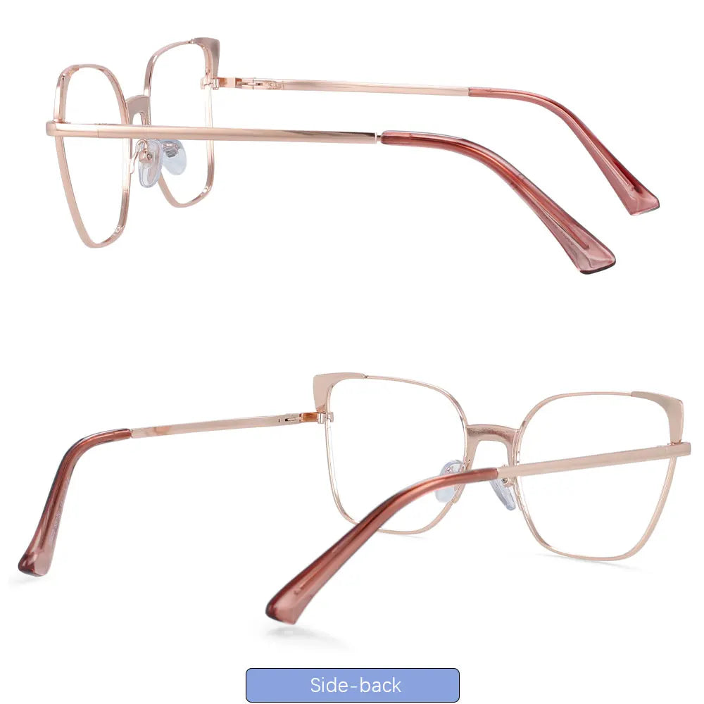 COMPUTER GLASSES / EXECUTIVE Cat Eye Rectangle Anti Blue Light Optical Metal Glasses Frames Women Fashion