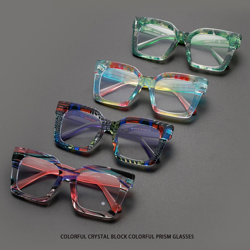 COMPUTER GLASSES / EXECUTIVE Square Glasses Frame Vintage Clear Glasses Trending Styles Blue Green Designer Fashion Computer Eyeglasses Brand