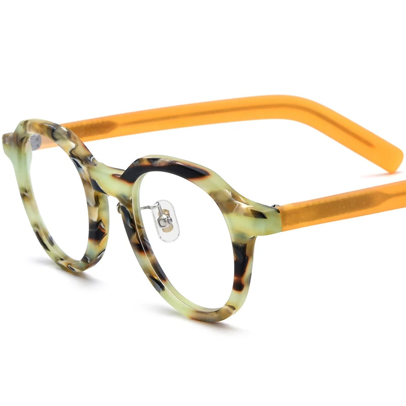 COMPUTER GLASSES / EXECUTIVE Multicolor Matte Acetate Women Fashion Round Eyeglasses Optical Spectacle Retro Men Eyewear