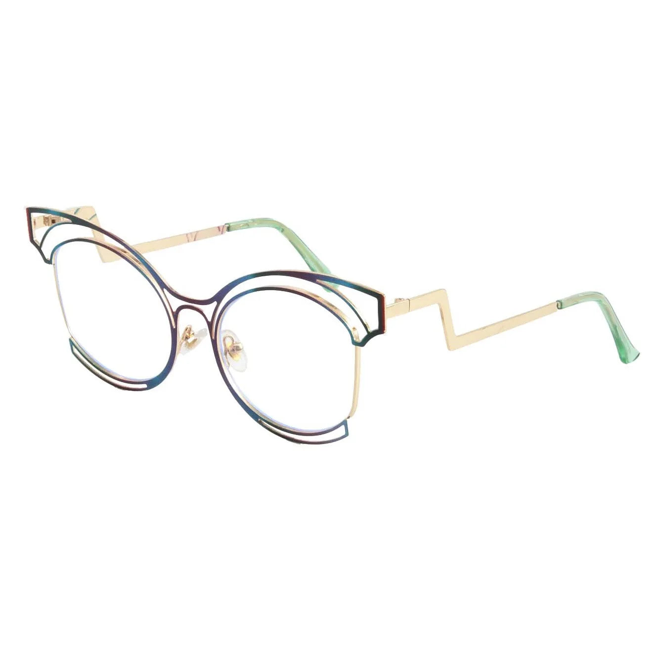 COMPUTER GLASSES / EXECUTIVE Fashion Cat Eye Metal Anti Blue Light Blocking Eyewear Eyeglasses Optical Frame Eye Glasses for Women