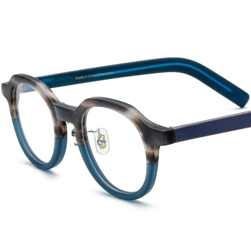 COMPUTER GLASSES / EXECUTIVE Multicolor Matte Acetate Women Fashion Round Eyeglasses Optical Spectacle Retro Men Eyewear