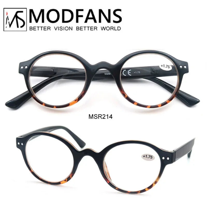 Reading Glasses for Men Women Classic Round Readers Eyeglasses High Qulity Spring Hinge Hyperopic Presbyopia +1.0 to +4.0