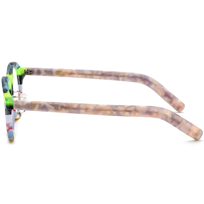COMPUTER GLASSES / EXECUTIVE Multicolor Matte Acetate Women Fashion Round Eyeglasses Optical Spectacle Retro Men Eyewear