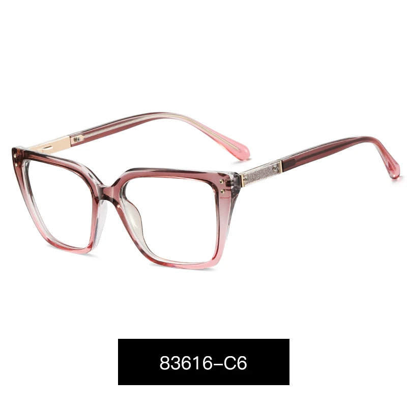 Reading Glasses Anti-Blue Light Women's Classic Square Thick Frame Optical Eyewear for Female