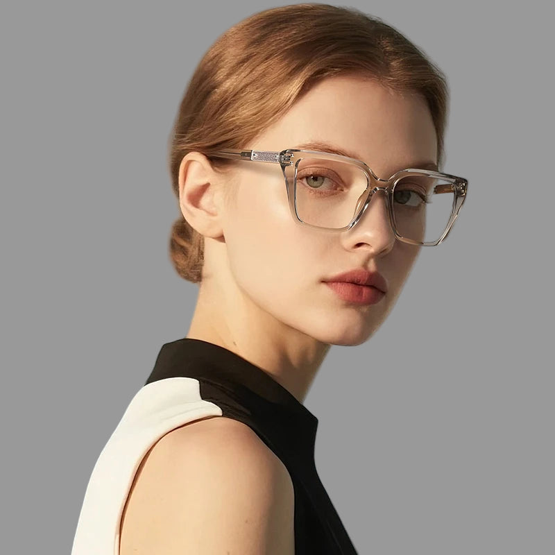 Reading Glasses Anti-Blue Light Women's Classic Square Thick Frame Optical Eyewear for Female