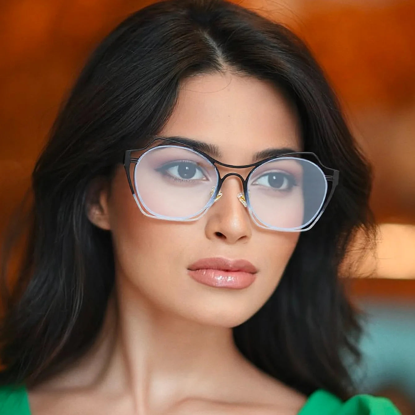 COMPUTER GLASSES / EXECUTIVE Trendy Cat Eye Women Reading Glasses New Design Metal Hollow Big Frame Presbyopia Eyewear Unique Double Color Frame Glasses