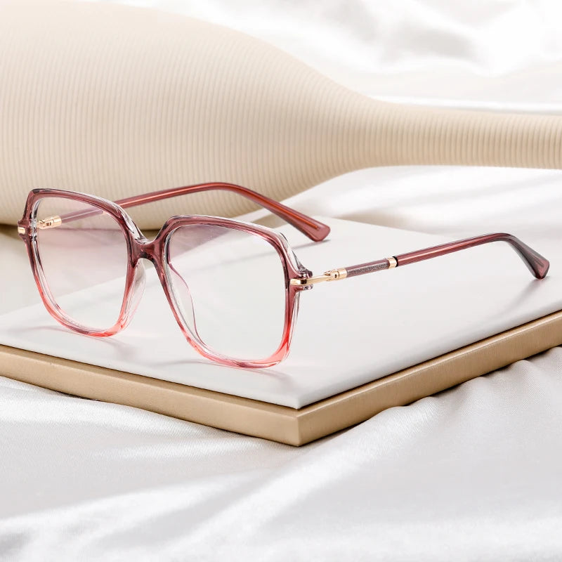 ANTI BLUE LIGHT Women's Luxury Designer Optical Frames Blue Light Blocking Prescription Glasses Rectangle Style Eyewear