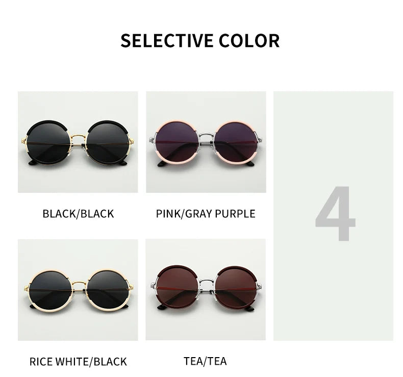 2021 GCV Hot Sale Classic Men / Women Sunglasses Round Frame Glasses Fashion Punk Style New Metal Polarized