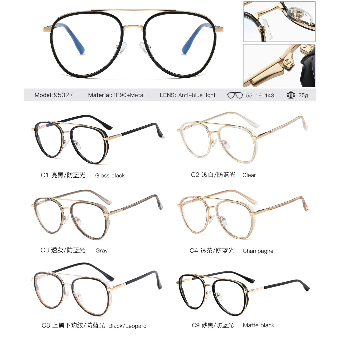 COMPUTER GLASSES / EXECUTIVE Woman New Fashion Transparent High Quality Crystal Oversized Women's Glasses Frame Eyeglasses Oculos