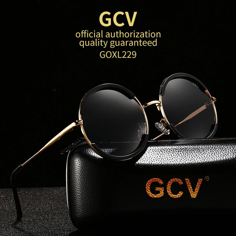 2021 GCV Hot Sale Classic Men / Women Sunglasses Round Frame Glasses Fashion Punk Style New Metal Polarized
