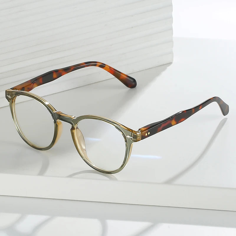Reading Glasses Round Frame Glasses Women Corrective Eyeglasses Flexible.