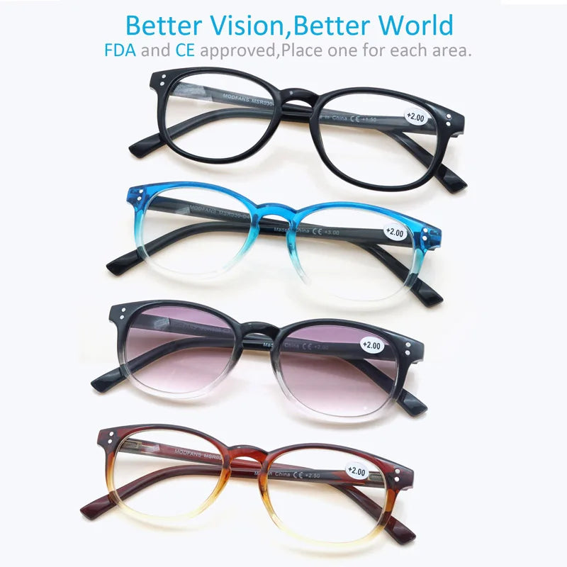 Reading Glasses Women High Quality Round Frame Eyewear Including Sun Magnifying Fashion Glasses