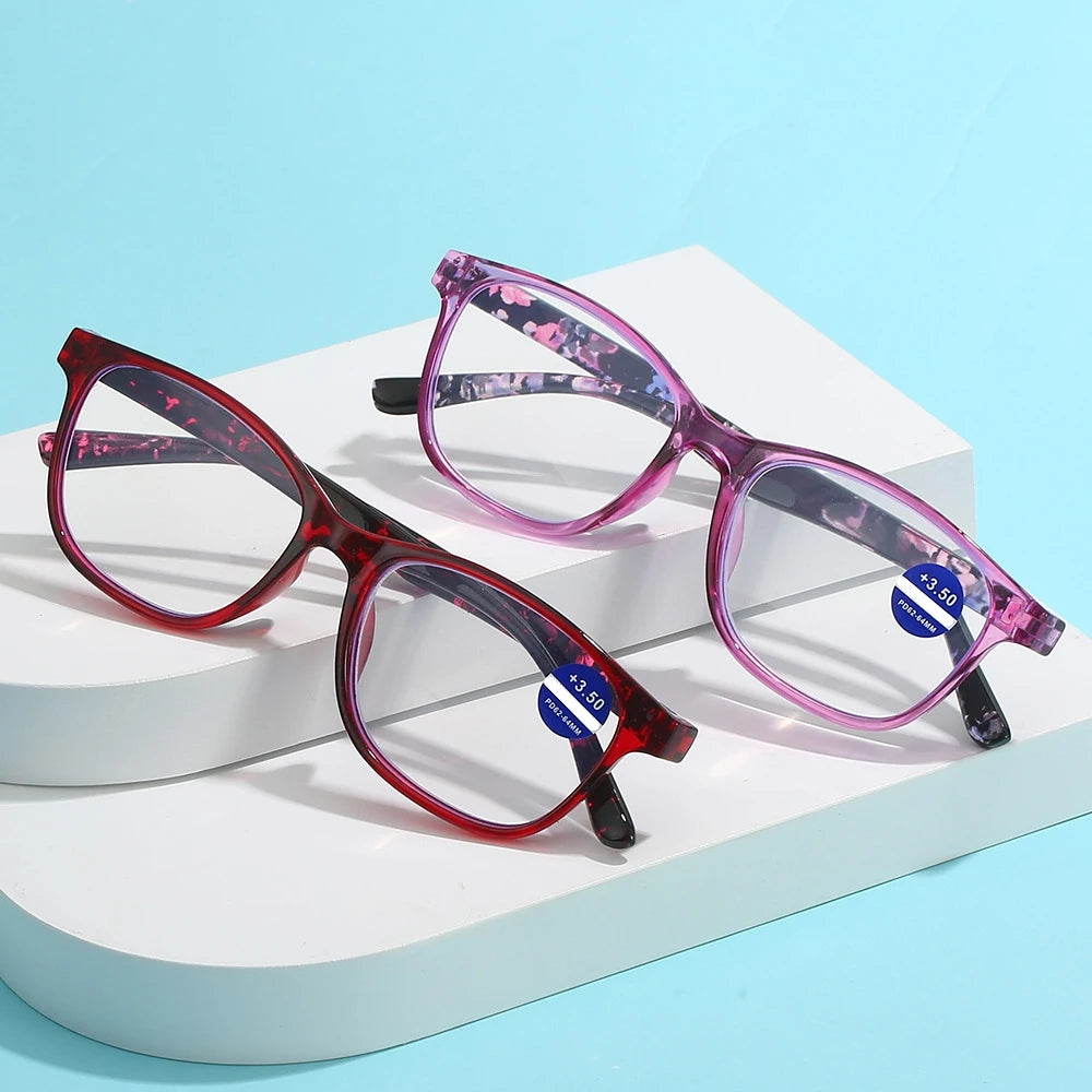 READING GLASSES Frame Slim Eyeglasses Blue Red for Women
