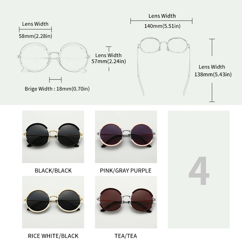 2021 GCV Hot Sale Classic Men / Women Sunglasses Round Frame Glasses Fashion Punk Style New Metal Polarized