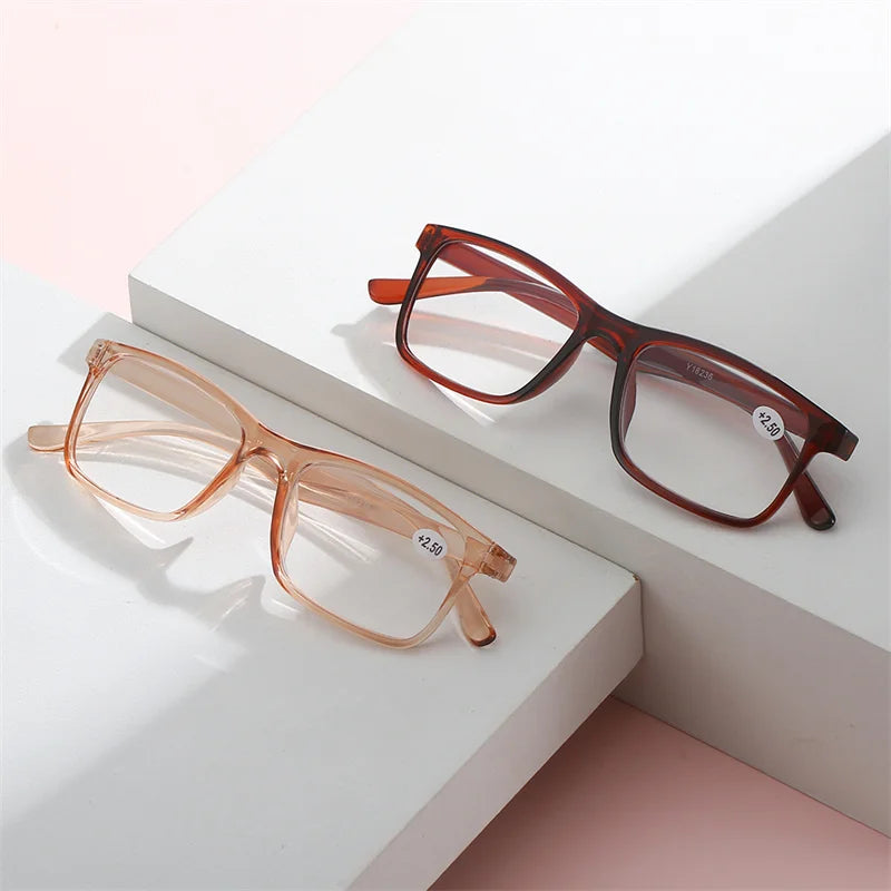 Reading Glasses 1pc TR Squared Frame Good Quality Presbyopia Fashion Male Female Unisex Corrective Eyeglasses