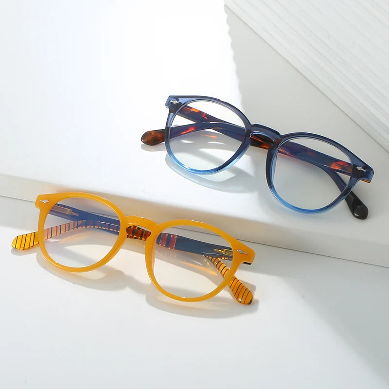 Reading Glasses Round Frame Glasses Women Corrective Eyeglasses Flexible.