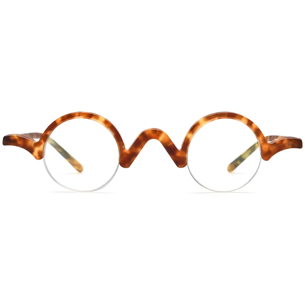 COMPUTER GLASSES / EXECUTIVE New Multi Color Round Frosted Acetate Eyewear Frame Men and Women Universal Exquisite Half-Rim Acetate Optical Frames