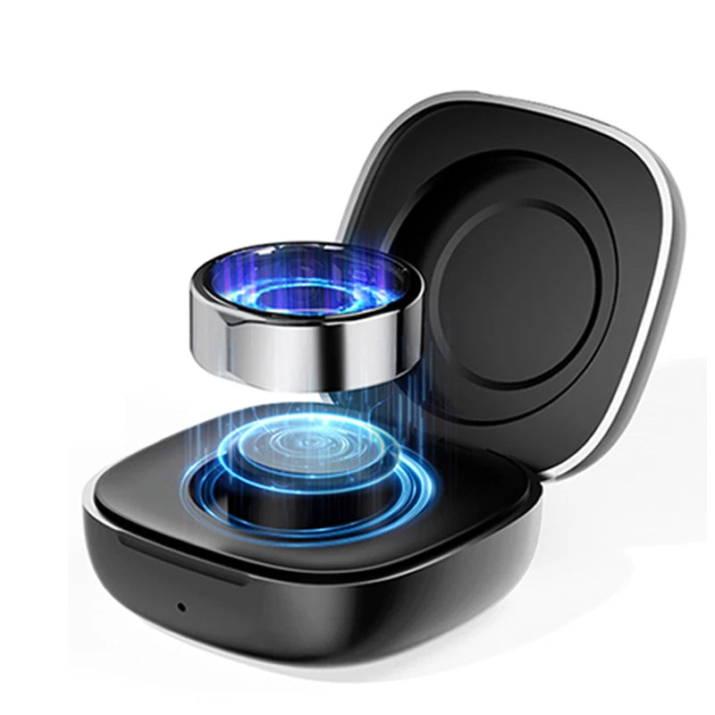 Luxury Silver Waterproof Heart Rate Smart ring Blood Health Risk Assessment Smart Ring for Men Women