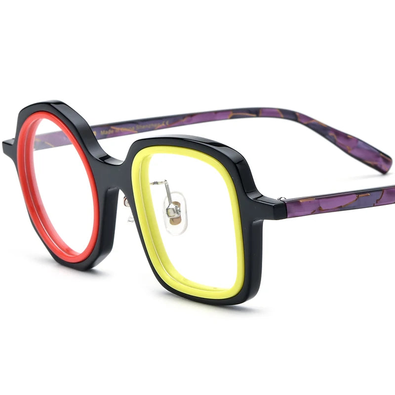 COMPUTER GLASSES / EXECUTIVE Acetate Glasses Frame Men Left Square Right Round Women Brand Design Optical Spectacle Optical