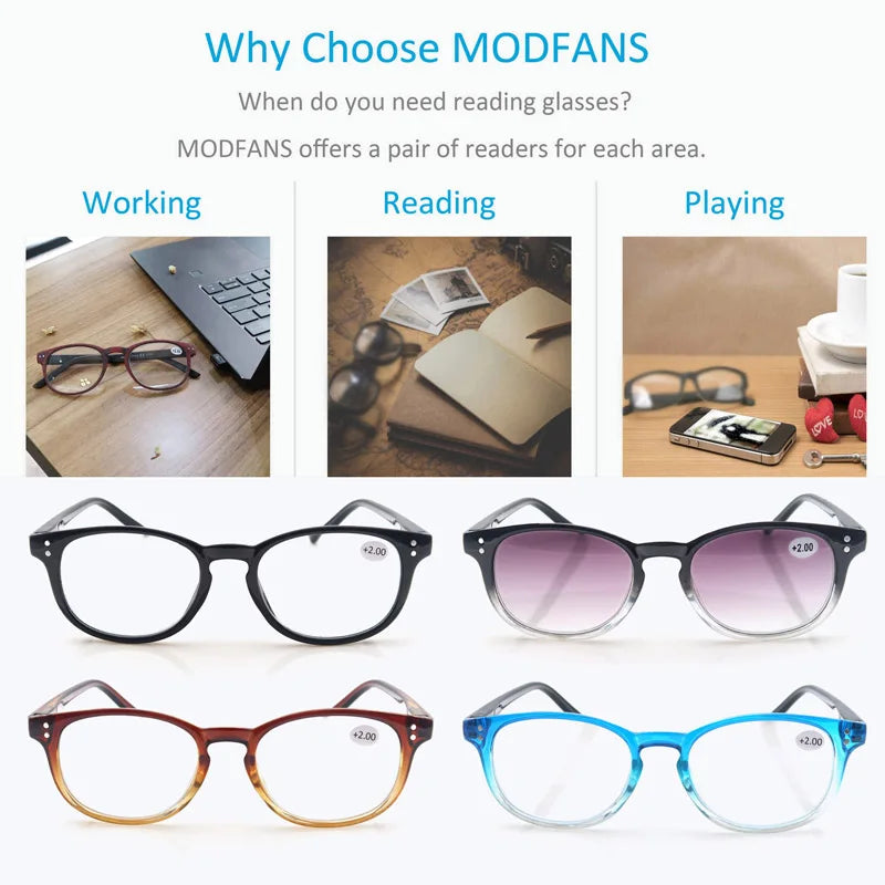 Reading Glasses Women High Quality Round Frame Eyewear Including Sun Magnifying Fashion Glasses