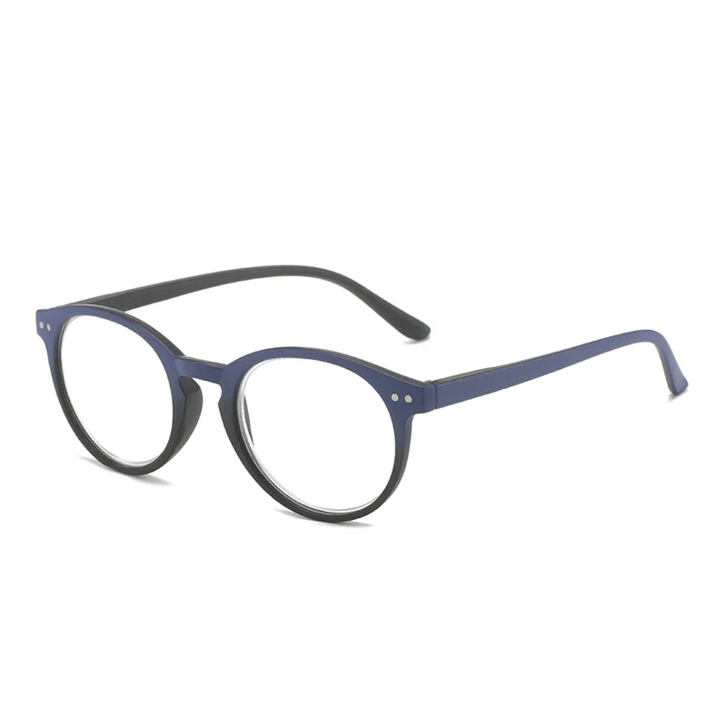 Reading Glasses Unisex Slim Presbyopia Corrective Eyeglasses 1pc PC round Frame Blue Light Blocking for Men and Women