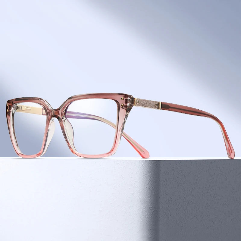 Reading Glasses Anti-Blue Light Women's Classic Square Thick Frame Optical Eyewear for Female