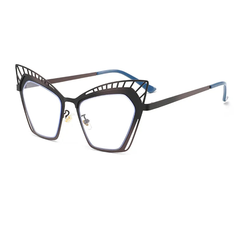 COMPUTER GLASSES / EXECUTIVE Personality Hollowed Cat Eye Anti-blue Glasses 2025 Fashion Metal Decorative Optical Spectacle Eyeglasses Ultra Light Glasses