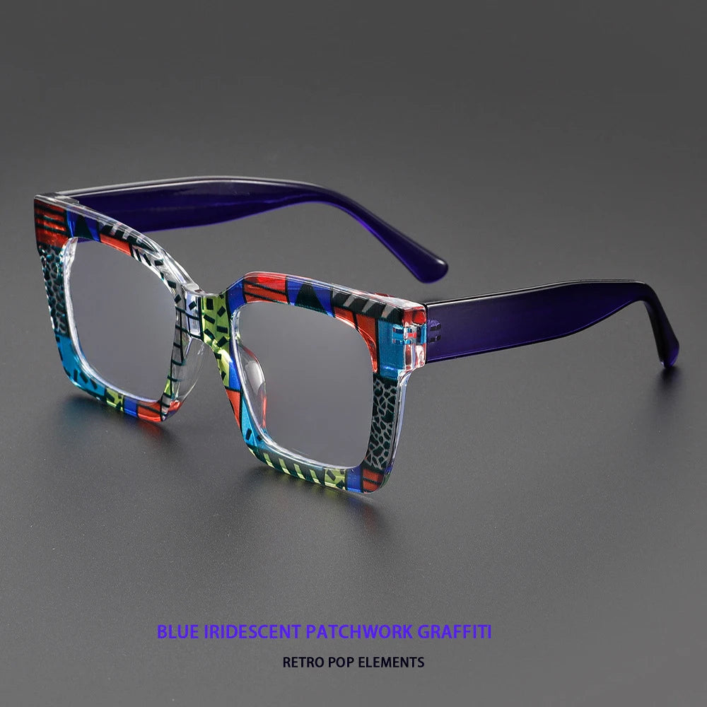 COMPUTER GLASSES / EXECUTIVE Square Glasses Frame Vintage Clear Glasses Trending Styles Blue Green Designer Fashion Computer Eyeglasses Brand