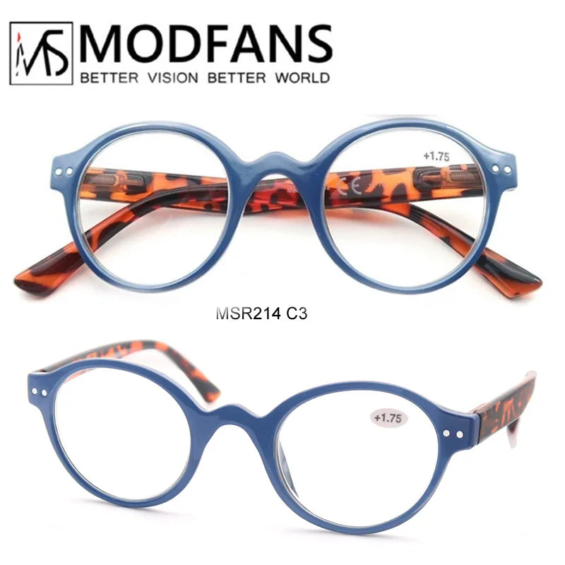 Reading Glasses for Men Women Classic Round Readers Eyeglasses High Qulity Spring Hinge Hyperopic Presbyopia +1.0 to +4.0