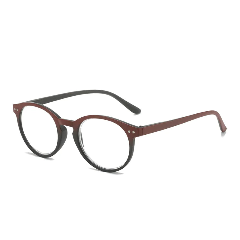 Reading Glasses Unisex Slim Presbyopia Corrective Eyeglasses 1pc PC round Frame Blue Light Blocking for Men and Women