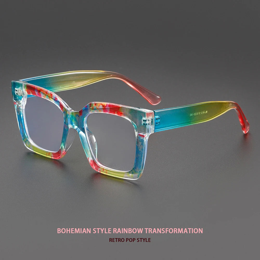 COMPUTER GLASSES / EXECUTIVE Square Glasses Frame Vintage Clear Glasses Trending Styles Blue Green Designer Fashion Computer Eyeglasses Brand