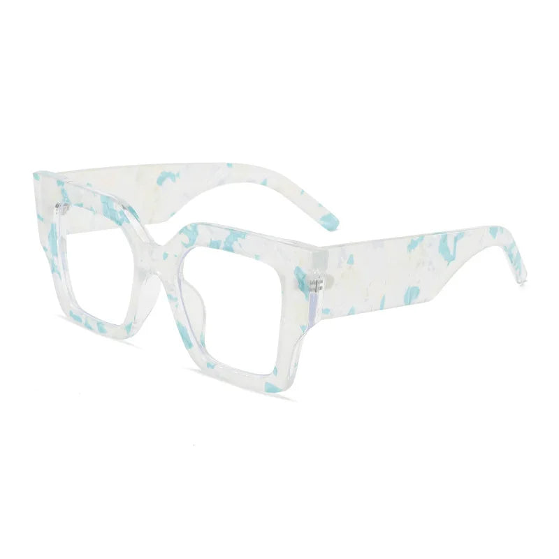 COMPUTER GLASSES / EXECUTIVE Textured Tea Retro Thick Temples Square Big Frame Men Women Trending Styles Optical Fashion Computer Glasses