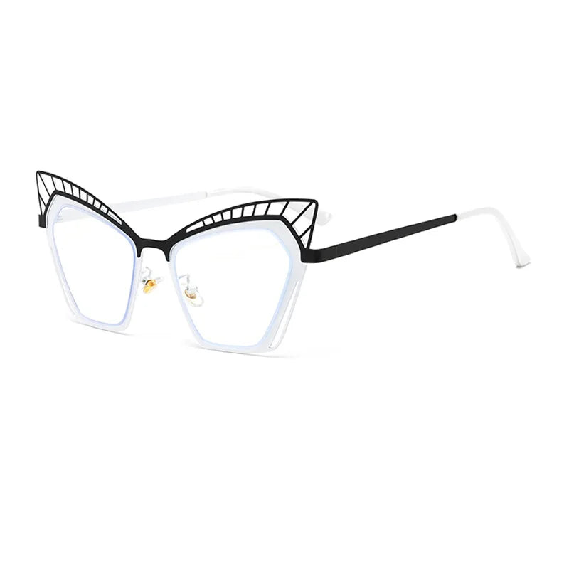 COMPUTER GLASSES / EXECUTIVE Personality Hollowed Cat Eye Anti-blue Glasses 2025 Fashion Metal Decorative Optical Spectacle Eyeglasses Ultra Light Glasses