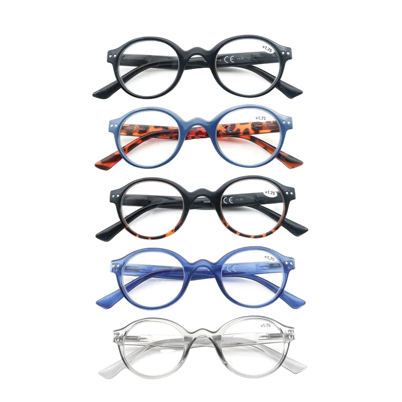 Reading Glasses for Men Women Classic Round Readers Eyeglasses High Qulity Spring Hinge Hyperopic Presbyopia +1.0 to +4.0