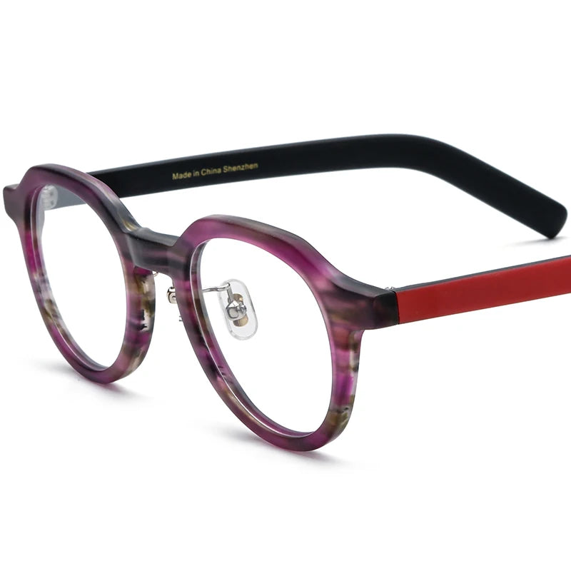 COMPUTER GLASSES / EXECUTIVE Multicolor Matte Acetate Women Fashion Round Eyeglasses Optical Spectacle Retro Men Eyewear