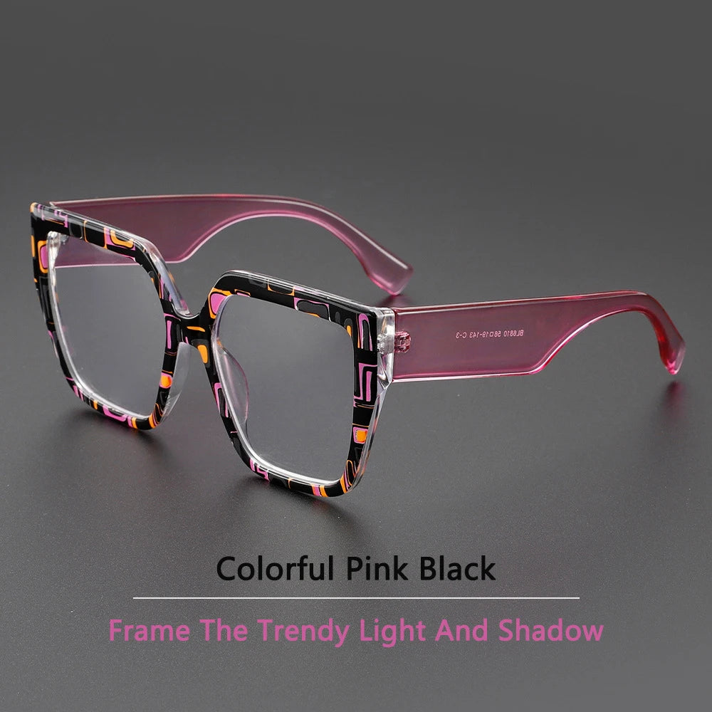 COMPUTER GLASSES / EXECUTIVE Multicolor Oversize Square Anti Blue Light Glasses New Trendy Women Men Blue Light Blocking Glasses