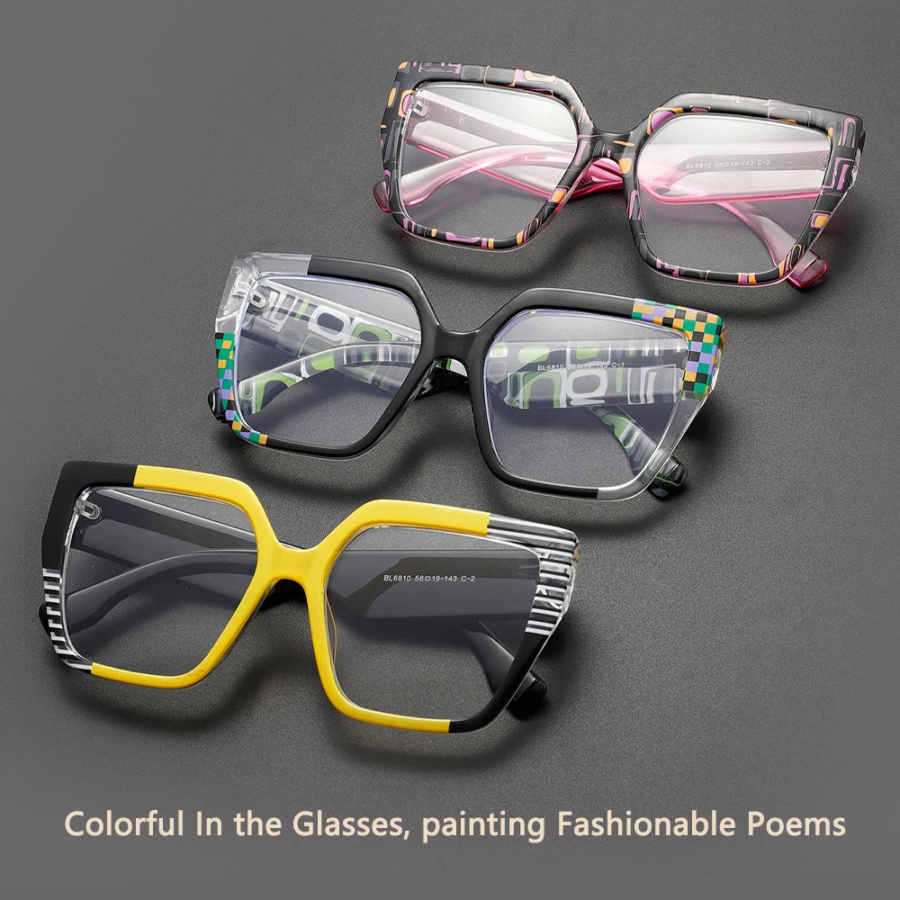 COMPUTER GLASSES / EXECUTIVE Multicolor Oversize Square Anti Blue Light Glasses New Trendy Women Men Blue Light Blocking Glasses