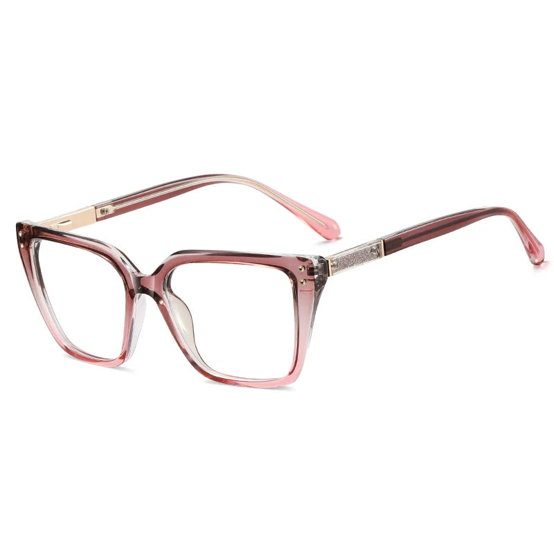 Reading Glasses Anti-Blue Light Women's Classic Square Thick Frame Optical Eyewear for Female