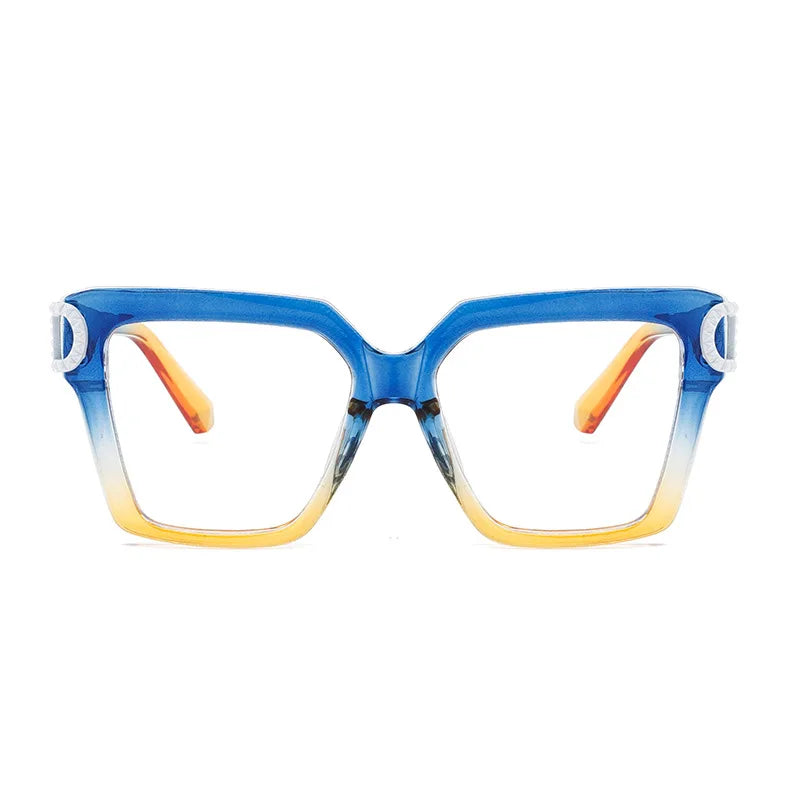 COMPUTER GLASSES / EXECUTIVE Square Optical Fashion Oversize Optical Eyeglass Frame Big Frame Eye Glasses Frames for Men With Lens Tr90 Blue light
