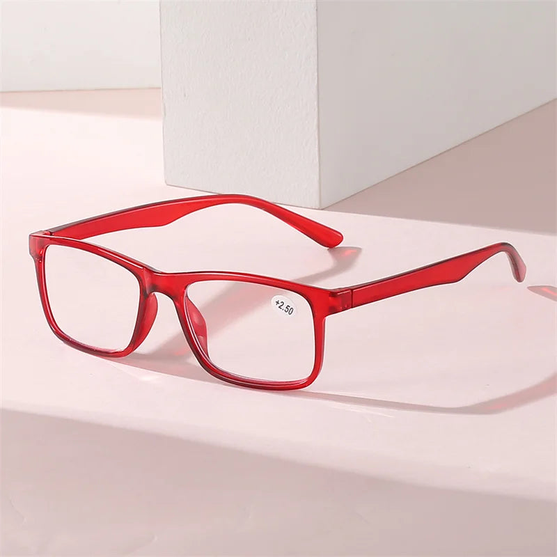 Reading Glasses 1pc TR Squared Frame Good Quality Presbyopia Fashion Male Female Unisex Corrective Eyeglasses