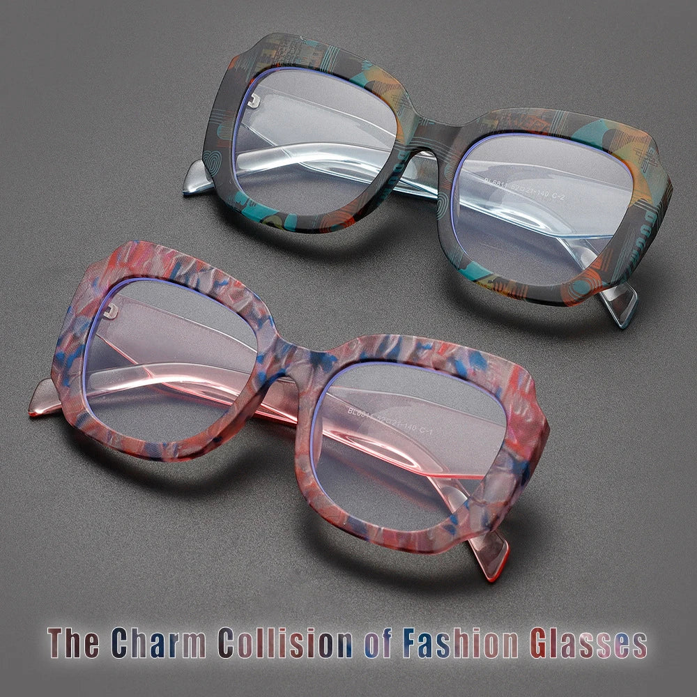 COMPUTER GLASSES / EXECUTIVE Vintage Stylish Oversized Women's Cat Eye Anti Blue Light Glasses Unique Design Clear Lens Blue Ray Glasses